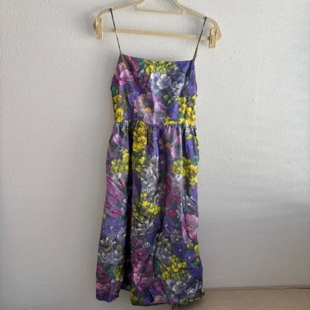 & OTHER STORIES Savoir Printed Silk Bow-Detailed Multi-Color Midi Dress - Picture 4 of 12